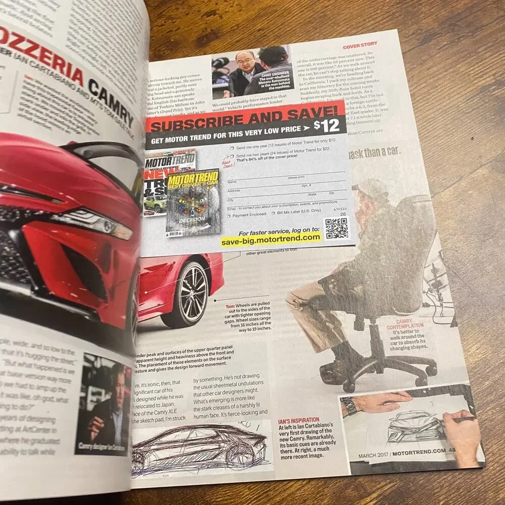 Motor Trend Magazine March 2017 Born Again! New Camry & NASCAR Racer